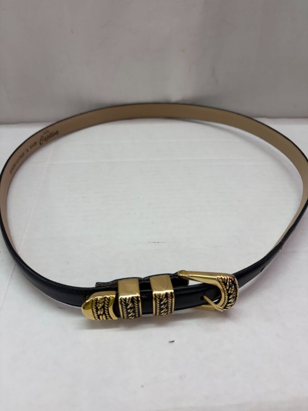 Lady Captiva Women's Navy Blue Size L Genuine Leather Causal Belt  # 8438